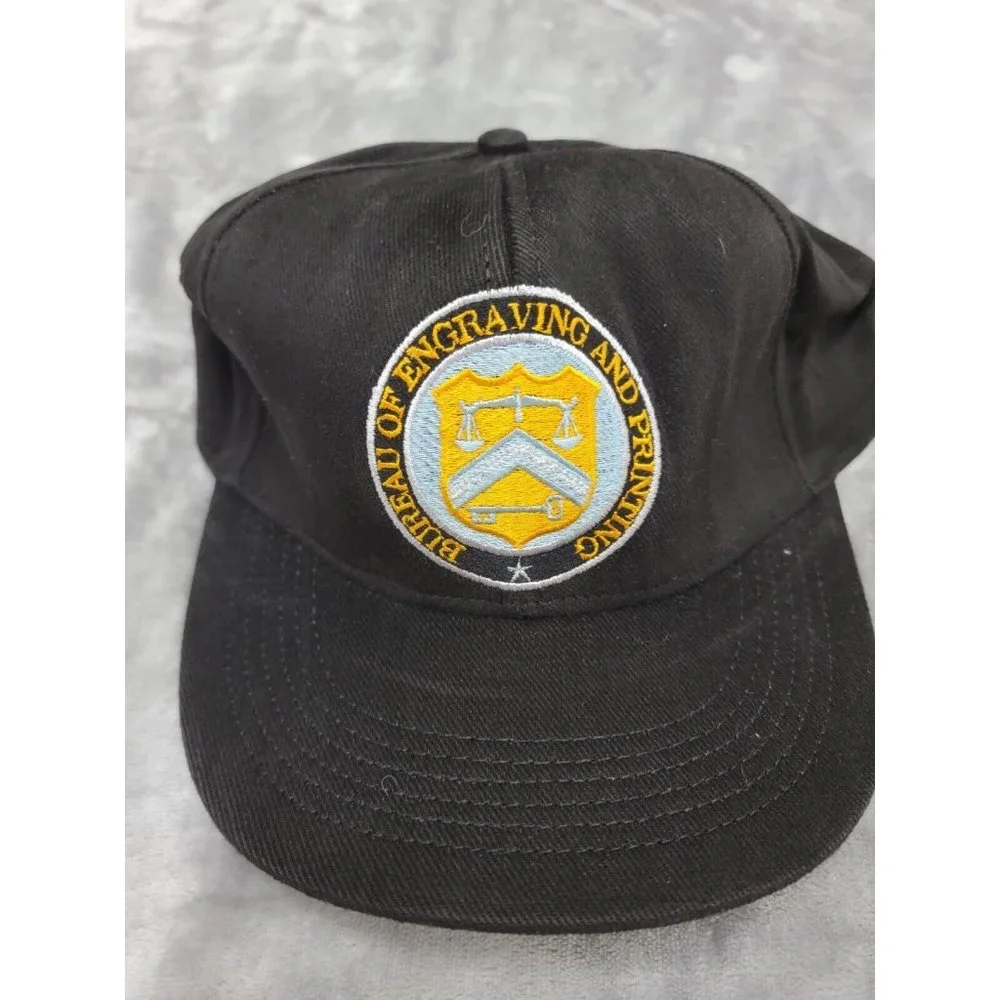 Bureau of‎ Engraving and Printing Baseball Hat Cap Snap Back Black USA